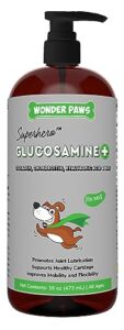 premium liquid glucosamine for dogs – extra strength joint support, flexibility, cartilage & mobility - hip and joint supplement with chondroitin, msm, collagen & hyaluronic acid - all ages (16 oz)