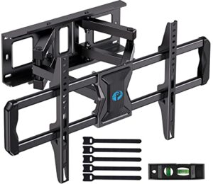 pipishell full-motion tv wall mount for most 37–75 inch tvs up to 100 lbs, wall mount tv bracket with dual articulating arms, extension, swivel, tilt, fits 16" wood studs, 600 x 400mm max vesa, pilf8