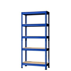 buxwellbang 5-shelf heavy duty shelving - adjustable garage storage shelves, metal utility storage racks for warehouse pantry basement kitchen, utility shelves,blue