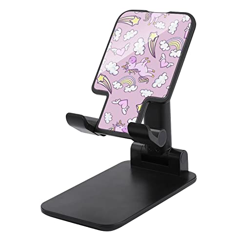 Pink Unicorns Donut Rainbow Cell Phone Stand Foldable Adjustable Cellphone Holder Desktop Dock Compatible with iPhone Switch Tablets (4-13")