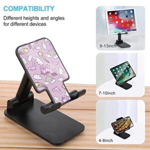 Pink Unicorns Donut Rainbow Cell Phone Stand Foldable Adjustable Cellphone Holder Desktop Dock Compatible with iPhone Switch Tablets (4-13")