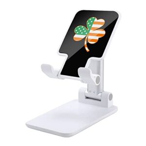 irish american clover flag cell phone stand foldable adjustable cellphone holder desktop dock compatible with iphone switch tablets (4-13")