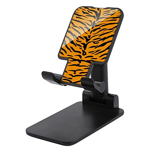 Tiger Skin Pattern Cell Phone Stand Foldable Adjustable Cellphone Holder Desktop Dock Compatible with iPhone Switch Tablets (4-13")