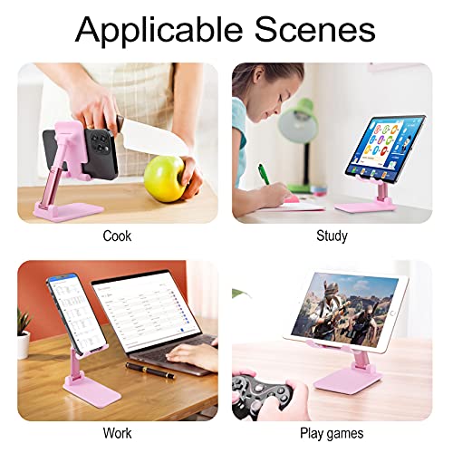 Cute Cartoon Raccoon Cell Phone Stand Foldable Adjustable Cellphone Holder Desktop Dock Compatible with iPhone Switch Tablets (4-13")