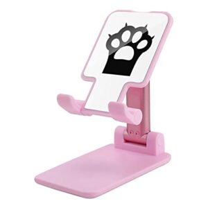 big black cat paw cell phone stand foldable adjustable cellphone holder desktop dock compatible with iphone switch tablets (4-13")