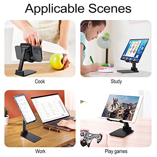 Bright Red Hearts Cell Phone Stand Foldable Adjustable Cellphone Holder Desktop Dock Compatible with iPhone Switch Tablets (4-13")
