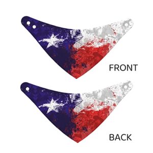 Texas Flag Artwork Reversible Triangle Dog Bandanas, Bibs Scarf Accessories for Pets Dogs Cats Holiday Decor