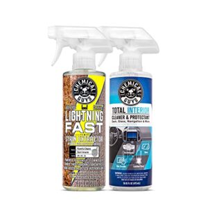 chemical guys spi_191_16 lightning fast carpet and upholstery stain extractor & spi22016 total interior cleaner and protectant, safe for cars, trucks, suvs, jeeps, motorcycles, rvs & more, 16 fl oz
