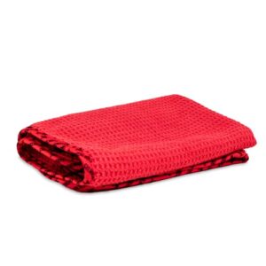 Chemical Guys MIC1995 Gray Woolly Mammoth Microfiber Dryer Towel (36" x 25") & MIC707 Waffle Weave Glass and Window Microfiber Towel, Red (24" x 16")