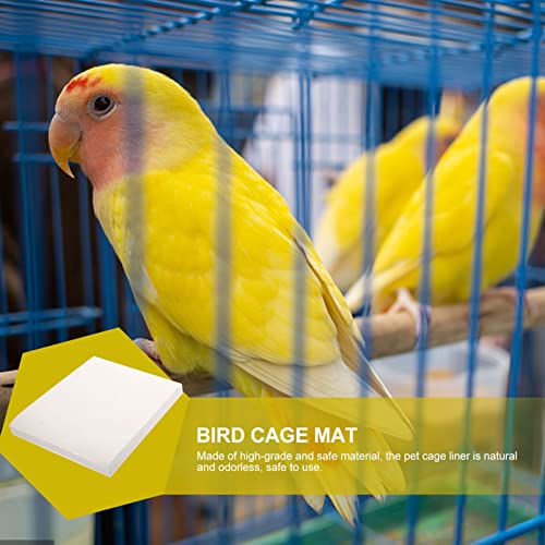 DOITOOL Bird Cage Liner Papers: 100Pcs Non-Woven Precut Absorbent Bird Cage Paper Liners Pad Pet Cages Cushion Birdcages Tray Mat Accessories for Bird Parrot Supplies