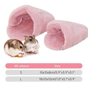 Soft Guinea Pig Nests, Cute Hamster Houses Warm Squirrel Sleeping Beds Small Animal Cotton Mats, Mini Pet Cages Winter Pet Accessories(S,Grey)