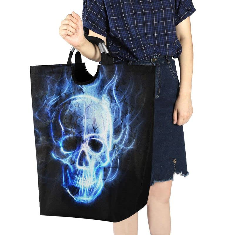 Sletend Skull Large Laundry Basket with Handle Foldable Durable Clothes Hamper Laundry Bag Toy Bin