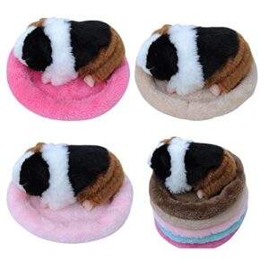 Small Pet Sleeping Bed Pad, Hamster House, Mini Cage Hamster Rat Mat, Squirrel Warm Mat, Animal Sleeping Bed Guinea Pig Nest(L,Pink)