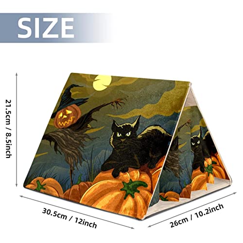 RATGDN Small Pet Hideout Scary Halloween Pumpkin Hamster House Guinea Pig Playhouse for Dwarf Rabbits Hedgehogs Chinchillas