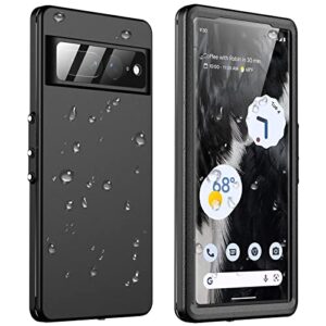 goldju for pixel 7 pro case, [ip68 waterproof] case [dustproof] with [built-in screen protector], [10ft military fully body shockproof] phone case for google pixel 7 pro (2022), black