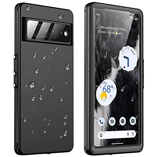 GOLDJU for Pixel 7 Pro Case, [IP68 Waterproof] Case [Dustproof] with [Built-in Screen Protector], [10FT Military Fully Body Shockproof] Phone Case for Google Pixel 7 Pro (2022), Black