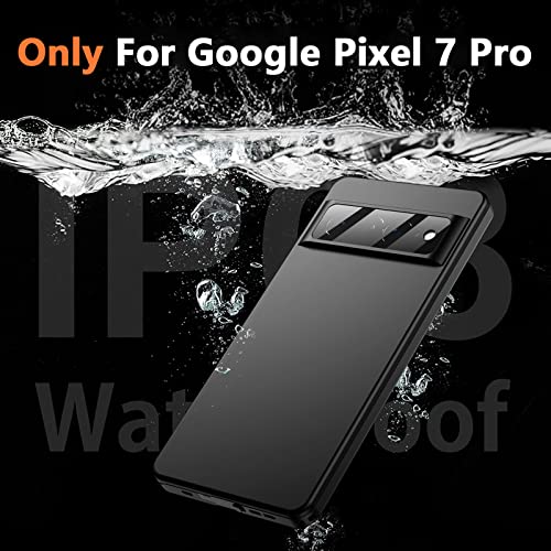 GOLDJU for Pixel 7 Pro Case, [IP68 Waterproof] Case [Dustproof] with [Built-in Screen Protector], [10FT Military Fully Body Shockproof] Phone Case for Google Pixel 7 Pro (2022), Black