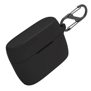 nooetah cover compatible for jabra elite 5,shock-absorbing silicone protective case with keychain (black)