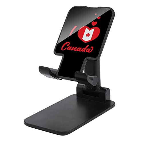 I Love Canada Canada Flag Cell Phone Stand Foldable Phone Holder Portable Smartphone Stand Phone Accessories One Size