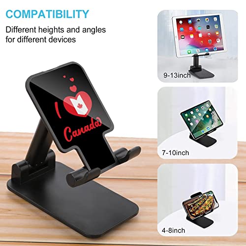 I Love Canada Canada Flag Cell Phone Stand Foldable Phone Holder Portable Smartphone Stand Phone Accessories One Size