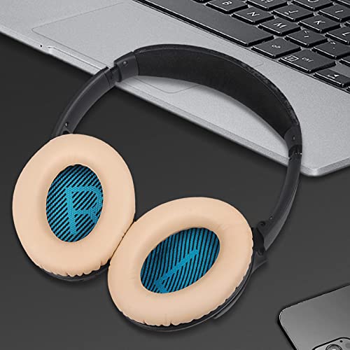 Gvoears Replacement Ear Pads for Bose QuietComfort 25 QC35 Headphones Cushions, Earpads for QC2/QC15/QC35II/Ae2/Ae2i/Ae2w/SoundLink1&2/SoundTrue1&2 Around-Ear Ear Cushions, Soft Protein Leather(Khaki)