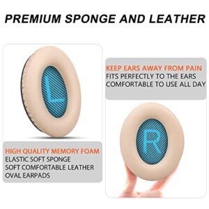 Gvoears Replacement Ear Pads for Bose QuietComfort 25 QC35 Headphones Cushions, Earpads for QC2/QC15/QC35II/Ae2/Ae2i/Ae2w/SoundLink1&2/SoundTrue1&2 Around-Ear Ear Cushions, Soft Protein Leather(Khaki)