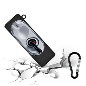 USTIYA Case for Nothing Ear Stick Protective Silicone Case with Keychain Cover (Black)