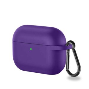domdai airpods pro 2 (2nd generation) silicone case cover 2022. soft silicone skin cover shock-absorbing protective case with keychain for airpods pro 2 case [ front led visible ] (purple)