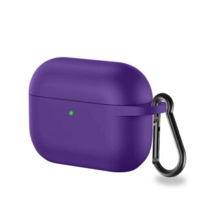 DOMDAI Airpods Pro 2 (2nd Generation) Silicone Case Cover 2022. Soft Silicone Skin Cover Shock-Absorbing Protective Case with Keychain for Airpods Pro 2 Case [ Front LED Visible ] (Purple)