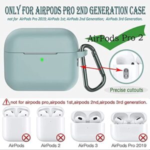 DOMDAI Airpods Pro 2 (2nd Generation) Silicone Case Cover 2022. Soft Silicone Skin Cover Shock-Absorbing Protective Case with Keychain for Airpods Pro 2 Case [ Front LED Visible ] (Purple)