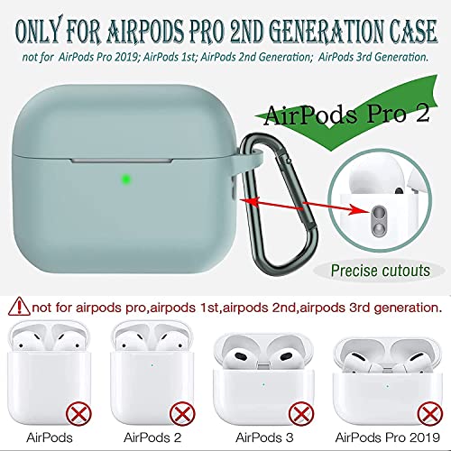 DOMDAI Airpods Pro 2 (2nd Generation) Silicone Case Cover 2022. Soft Silicone Skin Cover Shock-Absorbing Protective Case with Keychain for Airpods Pro 2 Case [ Front LED Visible ] (Purple)