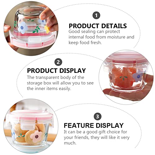 UPKOCH Microwave Containers Airtight Lid Dips Lunch Storage Practical Ml Jam A Prep Jars Round Container On- for Style Food Sealed Case Lids Safe Meal Great Locking Snacks Freezer