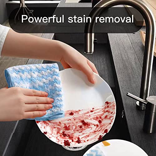 ZBORH 10PCS Super Absorbent Cleaning Cloths, Kitchen Towels Dish Towels, Multipurpose Reusable Dish Cloths, Double-Sided Microfiber Cleaning Rags for Dish Drying Washing, Furniture, Car, Bowl,