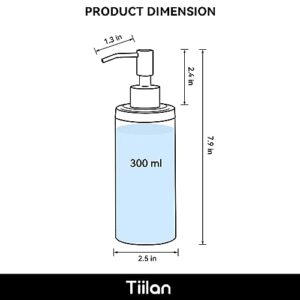 Tiilan Countertop Soap Dispensers for Bathroom, Stainless Steel, 300ml