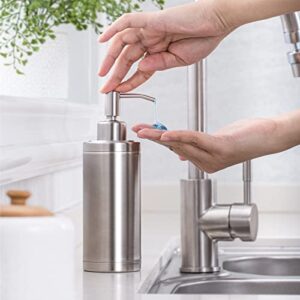 Tiilan Countertop Soap Dispensers for Bathroom, Stainless Steel, 300ml