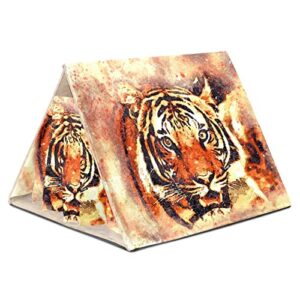 RATGDN Small Pet Hideout Tiger Portrait Art Abstract Hamster House Guinea Pig Playhouse for Dwarf Rabbits Hedgehogs Chinchillas