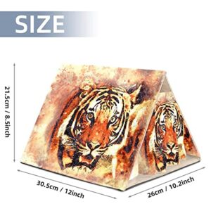 RATGDN Small Pet Hideout Tiger Portrait Art Abstract Hamster House Guinea Pig Playhouse for Dwarf Rabbits Hedgehogs Chinchillas