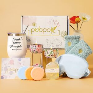 Pubpok Get Well Soon Gifts for Women, Care Package Self Care Gifts, Sympathy Gift Baskets for Her, After Surgery Gifts for Sick Friends Family, Thinking of You Cheer Up Gift Box