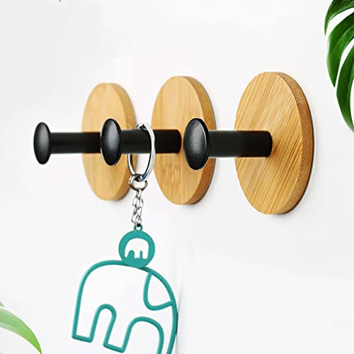 LHLLHL Nanmu Sticky Hook Wall Hanging Porch Wall Behind The Door Hanger Rack Coat Hook Free Household Strong Hook