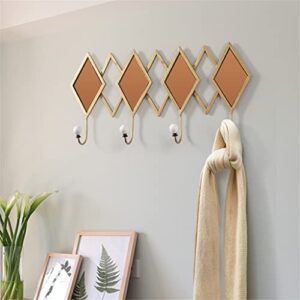 LHLLHL Hook Creative Iron Art Coat Hook Door Key Holder Porch Decoration Coat Hook Free Punch Rack (Color : White-Patch Five-Pointed star4, Size : 50cm)