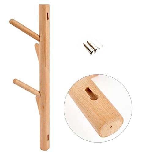 LHLLHL Handcraft Natural Wood Tree Branch Hook Handmade Coat Hanger Beech Hat Key Hook Wall Mounted Clothes Rack