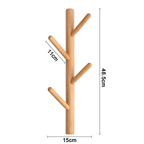 LHLLHL Handcraft Natural Wood Tree Branch Hook Handmade Coat Hanger Beech Hat Key Hook Wall Mounted Clothes Rack