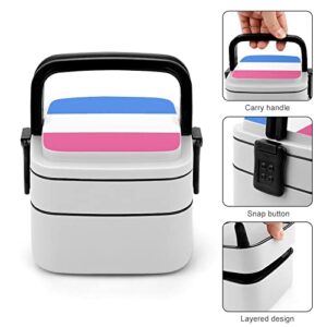 Proposed Separate Heterosexual Pride Flag Lunch Box Portable Double-Layer Bento Box Large Capacity Lunch Container Food Container with Spoon