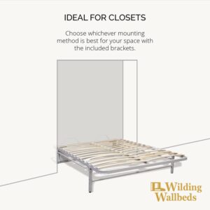 Wilding Wallbeds Deluxe Murphy Bed Frame Vertical Wallbed, DIY Wood Frame for Folding Cabinet, Pull-Out Bed, Hidden Bed (Twin)