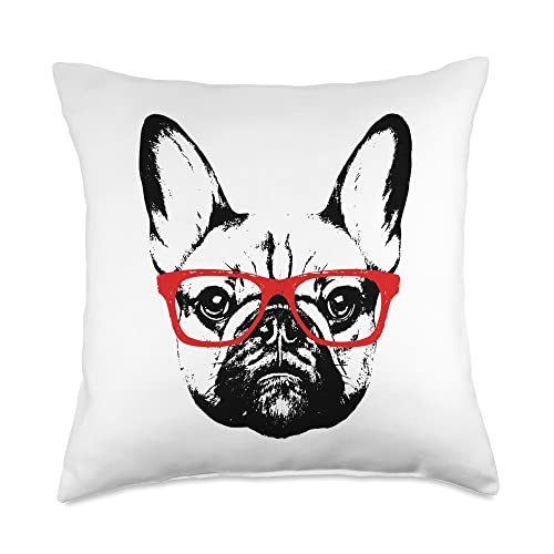 frenchie shirts, french bulldog, frenchie mom, dog Pug Bull Throw Pillow, 18x18, Multicolor