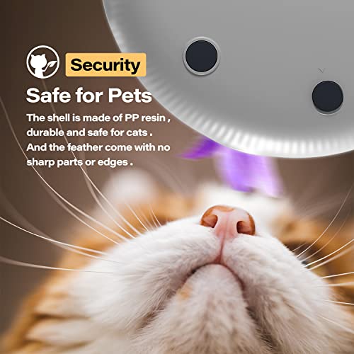 JIMUPARK 4-in-1 Laser Cat Toys Smart Interactive Electronic Exercise Kicker Toy for Indoor Cats, Kitten, Flying Feathers, Track Balls