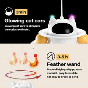 JIMUPARK 4-in-1 Laser Cat Toys Smart Interactive Electronic Exercise Kicker Toy for Indoor Cats, Kitten, Flying Feathers, Track Balls