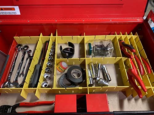 Kanroot【24 pcs】 Houseware Closet Underwear Organizer Drawer Divider,lexible,tool storage trays,drawer,divider Dresser,Desk&Box in Bathroom,Bedroom,Kitchen&officeCut&Higher Will/Lisle/snap on/daiso