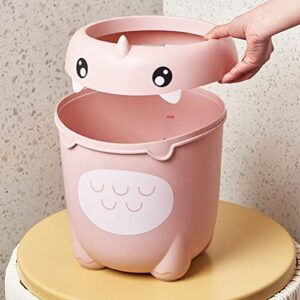 Homoyoyo Plastic Storage Bins Trash Cans Plastic Garbage Can, Cartoon Decorative Trash Can Wastebasket Paper Basket with Pressure Ring for Home Kitchen Bathroom, Trash Cans Trash Cans Car Decor