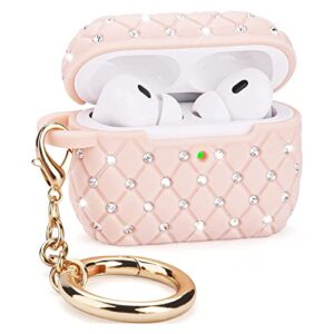 visoom airpods pro 1st generation case - airpod pro bling cases cover women 2022 crystal tpu hard protective ipod pro wireless charging case girl keychain for apple airpods pro 1